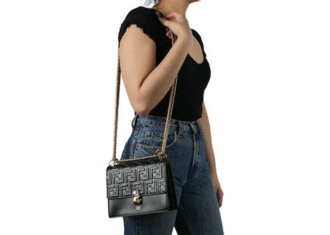 Fendi Kan I Crossbody FF Small Black 